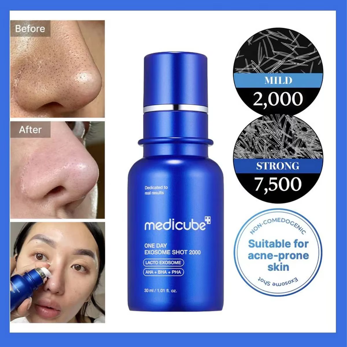 Medicube One Day Exosome Shot ≤0.3mm,Fast-Absorbing & Non-Sticky,Pore Minimizing,Intensive Repair,K-Beauty,Korean Makeup