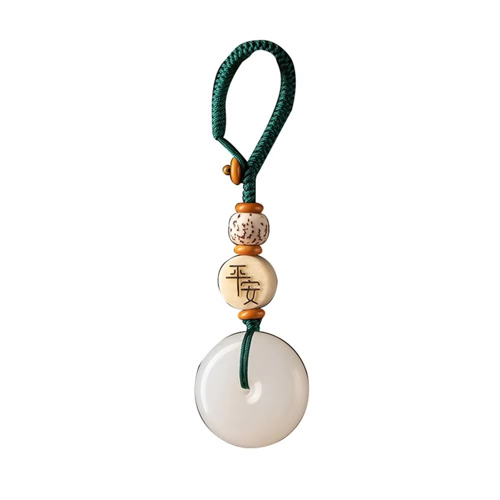 Hanging Cord Bag Pendant Car Pendent Jade Chalcedony Women Gift Mobile Phone Lanyard Keyring Key Lanyard Safety Buckle Keychain