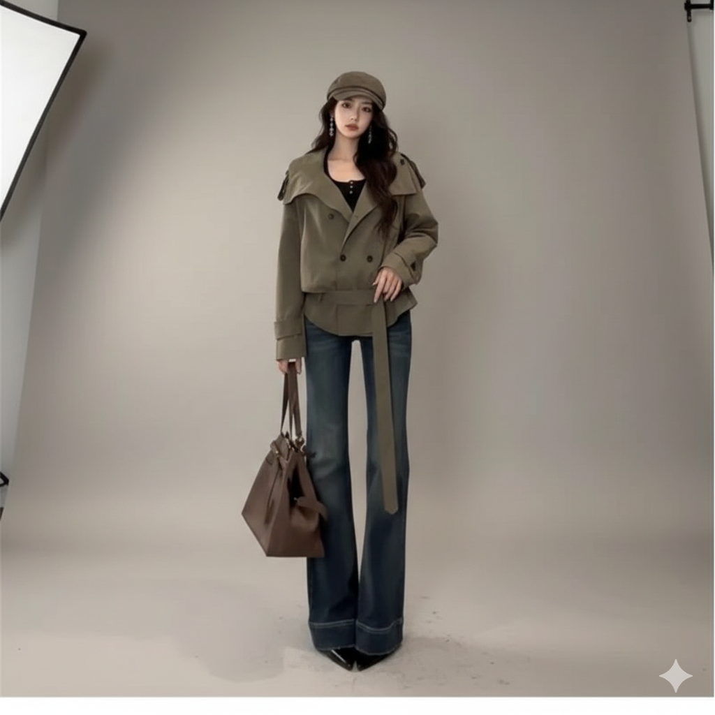 Kawaii Girl Fashion Tops Student Cartoon Casual Women's Clothing Short Windbreaker Design Early Autumn Korean Tops Outfit Female